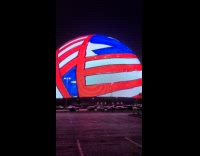 Las Vegas sphere features the American flag
