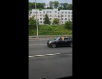 Collab winy - Man wear bread hat drive convertible car