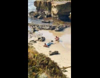 Collab IITW - Man blue mermaid fin photoshoot at beach