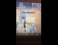 Woman hits by volleyball on the face 
