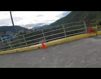 White shirt girl goes bungee jumping fail 