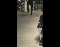 Collab KaleSaladIG - Guy tries on new running shoes and runs around store 