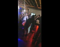 girl white sweater dancing club