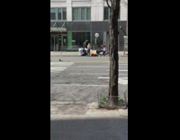 Collab WINY - Lady checks reflection thrown out black sweater 