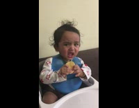 Baby eats lemon makes disgusted face