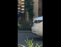 Man film butt woman walk blue jeans