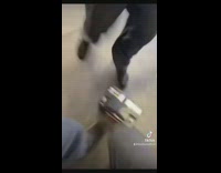 Mechanics beat up and kick battery 