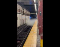 Collab Subway Creatures - Mist fog smoke on the train tracks