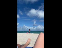 Woman in bikini tiktok up and down twerk