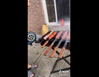 Collab BitchIG2 - Different meats on knives on grill