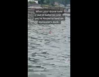When your drone runs out of batteries and youre forced to land on someones dock