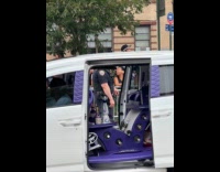 Van with bar at Bronx Dominican Parade