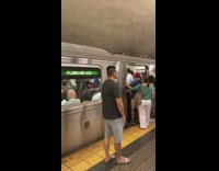 Train crowded with baseball fans headed to game