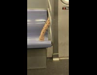 spiky dildo on train seat