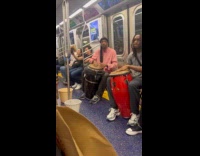 Performer band in train play with drums