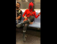 Collab Subway Creatures - Ladypool rides subway on the way home