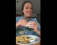 Girl how to eat chicken nuggets 