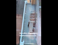 Two girls black jacket dance tiktok video rooftop Part 1