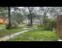 Hurricane Beryl filmed at the neighborhood yard