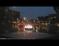 Lightning seen from car at Freedom Tower 
