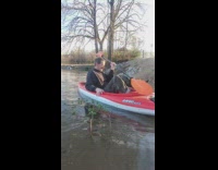 Guy falls in lake red kayak fail 