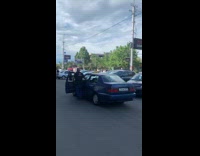 Man walk outside beside his taxi car