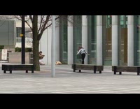 Girl checkered long sleeves interpretative dance  glass