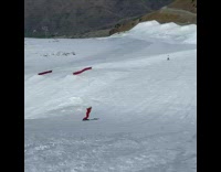 Snowboarder does spin in the air 