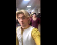 Guy films self in Prince Charming cosplay