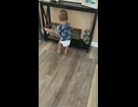 Collab BitchMP Baby in blue shirt does somersault
