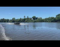Guy falls out of speedboat when going too fast