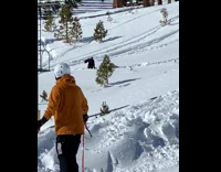 Friends laugh at guy stuck in snow 