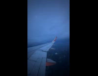 Night view from airplane window timelapse video