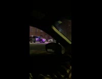 Woman ripped butt leggings twerk van night