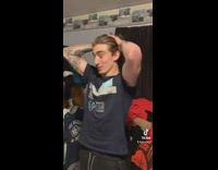 Guy try to break door with his forehead