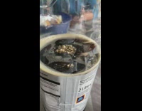 Soda forms bubble in the middle when hit