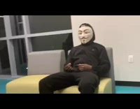 Guys sit wear halloween costume masks devil 