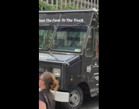 Car with nobody inside parked on road blocking traffic