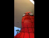 Three spiderman costume guys asks for tickets to ghostbusters