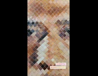 Individual tiles zoom out to make a portrait