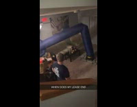 Blow up guys in basement of house 