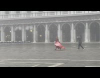 Woman run hold long skirt cameraman follow