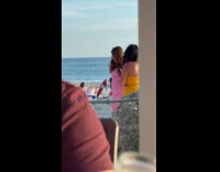 Collab IITW - Woman pink dress tiktok at the beach