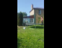Guy does frontflip trampoline onto pad