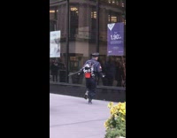 Ghostbuster plays Yeah by Usher down the street