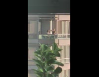 Two girls balcony black tube top shirt 