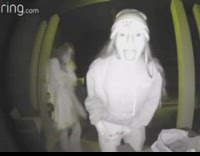 Girl yells into ring camera 