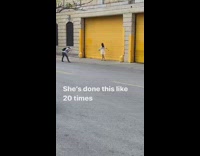 Woman white dress swing skirt yellow doors Part 2