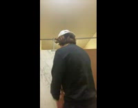 Guy stuck in stall realizes its a push and not pull