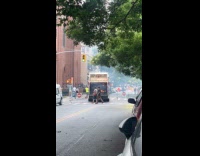 Collab WINY - Trash burn inside garbage truck on street